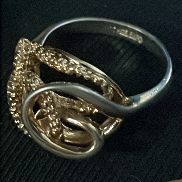 Vintage 18k HGE ESPO Freeform Gold Tone Ring w/ some wear to Gold Plate - Picture 8 of 10